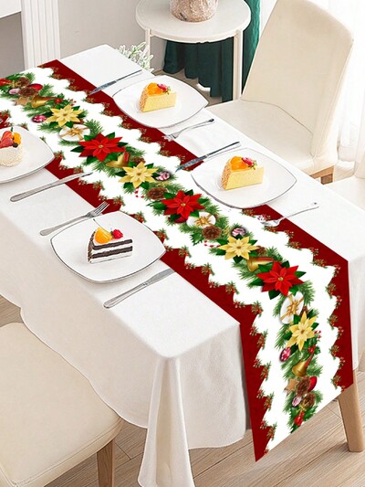 Boldog karácsonyt Diótörő nyomtatott vászon asztali futó karácsonyi parti dekoráció Téli újév ünnep asztali futó karácsonyi dekoráció