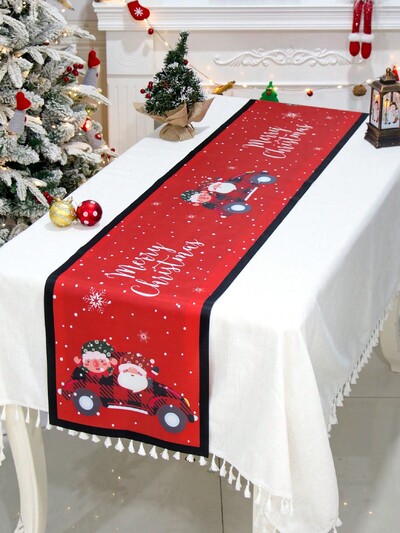 Boldog karácsonyt Diótörő nyomtatott vászon asztali futó karácsonyi parti dekoráció Téli újév ünnep asztali futó karácsonyi dekoráció