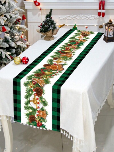 Boldog karácsonyt Diótörő nyomtatott vászon asztali futó karácsonyi parti dekoráció Téli újév ünnep asztali futó karácsonyi dekoráció