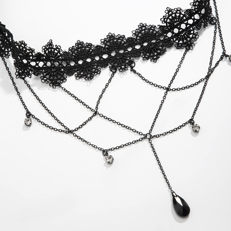 IngeSight Z Gothic Black Lace Elastic Band Stehenná retiazka Trendová sieťovaná kovová retiazka na nohu Dámske letné plážové telové šperky