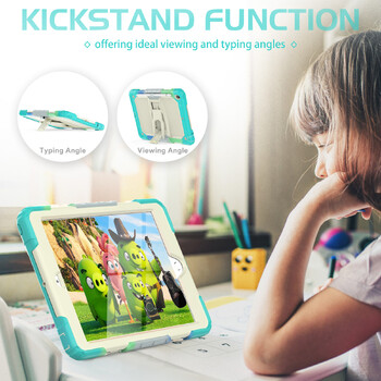 Тежкотоварен силиконов калъф за Ipad 10th Generation Stand Kids Cover за Ipad Pro 11 Air 5 4 10.9 7/8/9th 10.2 9.7 5/6th Mini 6 5