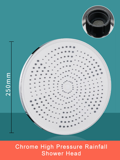 10-инчова слушалка за дъждовен душ под налягане, голям таван, водна струя отгоре, душ глава за баня може да се върти, регулира се лесно за почистване