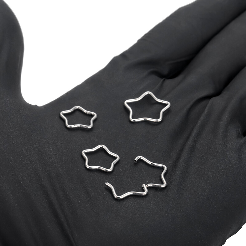 1 db Titanium Star Daith fülbevaló kagyló Helix Septum Piercing Clicker szegmens orrgyűrű Helix Rook fülpiercingek női ékszerek 16G