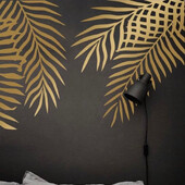 2 db Nagy pálmalevél Monstera matrica Trópusi levél fali matrica Nappali Hálószoba bakelit matrica Levelek Esküvői matrica 2336