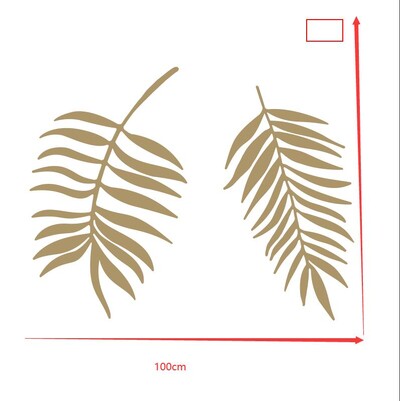 2 db Nagy pálmalevél Monstera matrica Trópusi levél fali matrica Nappali Hálószoba bakelit matrica Levelek Esküvői matrica 2336