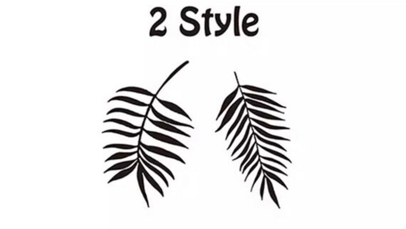 2 db Nagy pálmalevél Monstera matrica Trópusi levél fali matrica Nappali Hálószoba bakelit matrica Levelek Esküvői matrica 2336