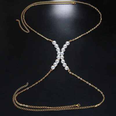 Stonefans melltartó melltartók lánc testékszerek női fehérneműk strassz új testlánc fehérnemű hám Bikini Rave Party