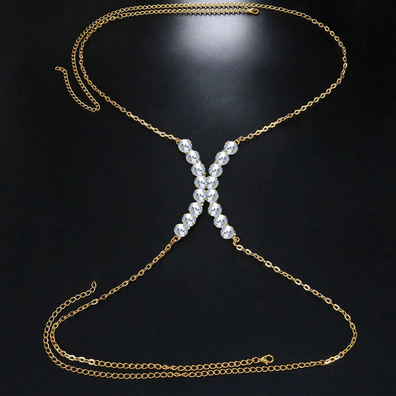 Stonefans melltartó melltartók lánc testékszerek női fehérneműk strassz új testlánc fehérnemű hám Bikini Rave Party