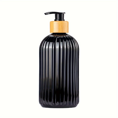 1db műanyag szappanadagoló fürdőszobai bambusz szivattyús konyhai kézi szappanadagoló fürdőszobai