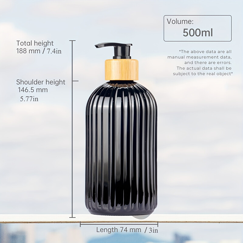 1db műanyag szappanadagoló fürdőszobai bambusz szivattyús konyhai kézi szappanadagoló fürdőszobai