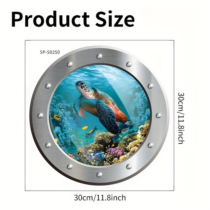 Sea World 3D teknős vécé matricák öntapadós levehető fürdőszobai falra matricák vízálló WC fedél WC matrica lakberendezés