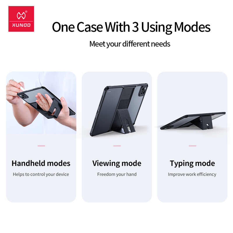 Xundd pentru Xiaomi Pad 6S Pro 12.4 Husă pentru Pad 6 Pro Husă de protecție antișoc Husă pentru tabletă Husă transparentă cu suport pentru suport