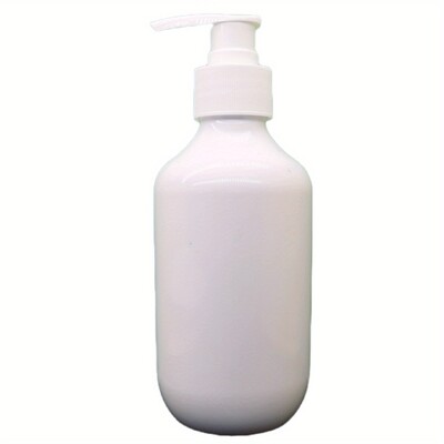 1db műanyag flakon 300ml műanyag samponos flakon kerek váll barna átlátszó tusfürdő kézfertőtlenítő habpalack
