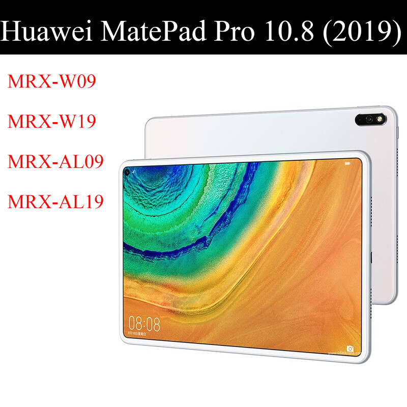 Tablettok HUAWEI MatePad Pro 10,8" 2019 Leather Smart Sleep wake háromszoros állványhoz, szilárd burkolat alapja MRX-W09 W19 AL09 AL19 készülékhez