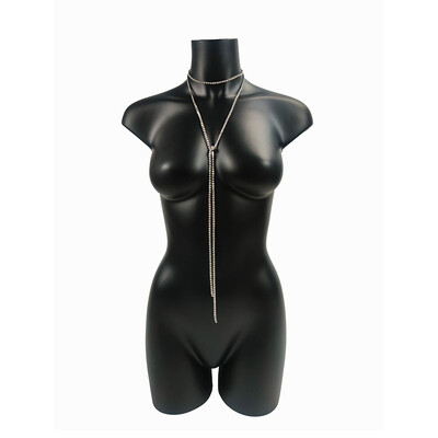 Lanț de piept sexy Bijuterii pentru corp Bikini Lanțuri pentru burtă pentru femei Talie fată Moda plajă petrecere de lux Colier lung Stiluri cadou Goth