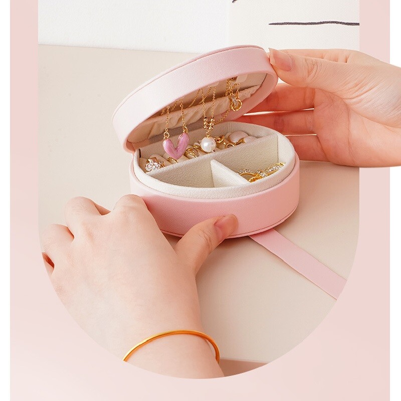 Prijenosna kutija za organiziranje nakita za djevojčice, ogrlica/narukvice/prstenje/naušnice/kutija za pohranu satova, 10*9cm plava ružičasta mala veličina