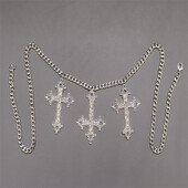 Pandantiv cu model gotic punk gol, lanț cu talie în cruce, reglabil