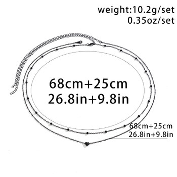 Двуслойна метална верига Salircon с готическа черна боя за жени Модерна верига от корем от желязо от мъниста Секси пънк летни бижута за тяло