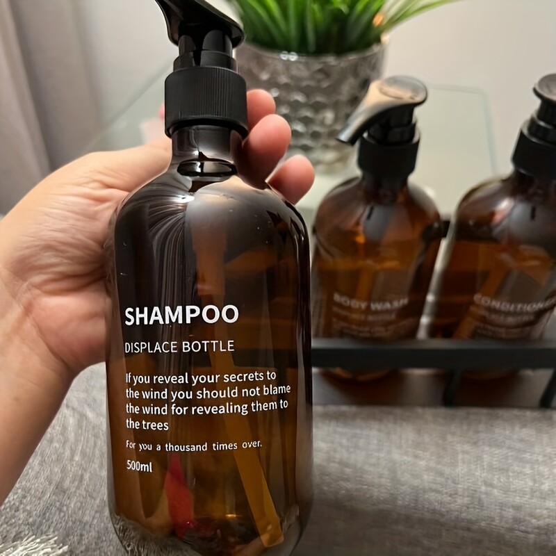 Set dozator de balsam de șampon, 3 buc. Sticle reutilizabile cu pompă pentru săpun de duș pentru spălarea corpului Îngrijirea părului cu etichetă imprimată