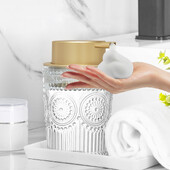 Sticlă de sticlă cu spumă de mână Dozator cu pompă reîncărcabilă pentru bucătărie, baie, vanitate, blat, dozator de săpun pentru vase de mână, sticla de spumă