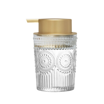 Sticlă de sticlă cu spumă de mână Dozator cu pompă reîncărcabilă pentru bucătărie, baie, vanitate, blat, dozator de săpun pentru vase de mână, sticla de spumă