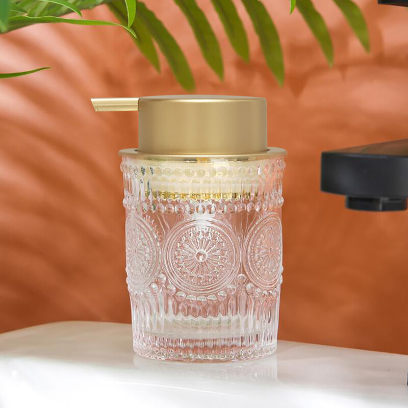 Sticlă de sticlă cu spumă de mână Dozator cu pompă reîncărcabilă pentru bucătărie, baie, vanitate, blat, dozator de săpun pentru vase de mână, sticla de spumă