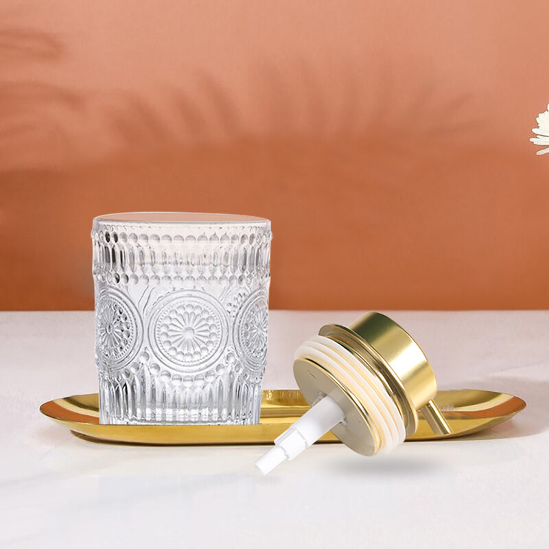 Sticlă de sticlă cu spumă de mână Dozator cu pompă reîncărcabilă pentru bucătărie, baie, vanitate, blat, dozator de săpun pentru vase de mână, sticla de spumă