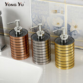 Műanyag folyékony szappanadagoló flakon, rózsa arany kézi szappanadagoló, lotionpalack, fürdőszobai kiegészítők, 340 ml