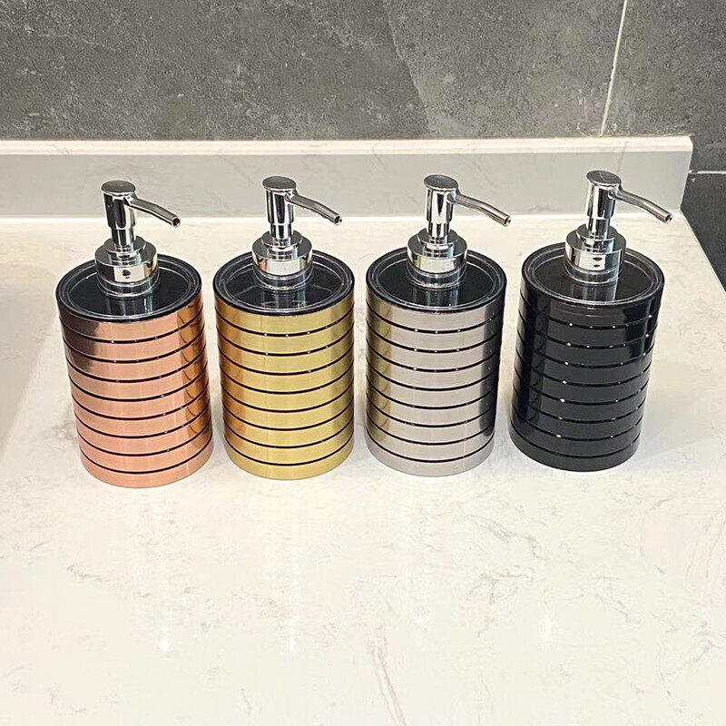 Műanyag folyékony szappanadagoló flakon, rózsa arany kézi szappanadagoló, lotionpalack, fürdőszobai kiegészítők, 340 ml