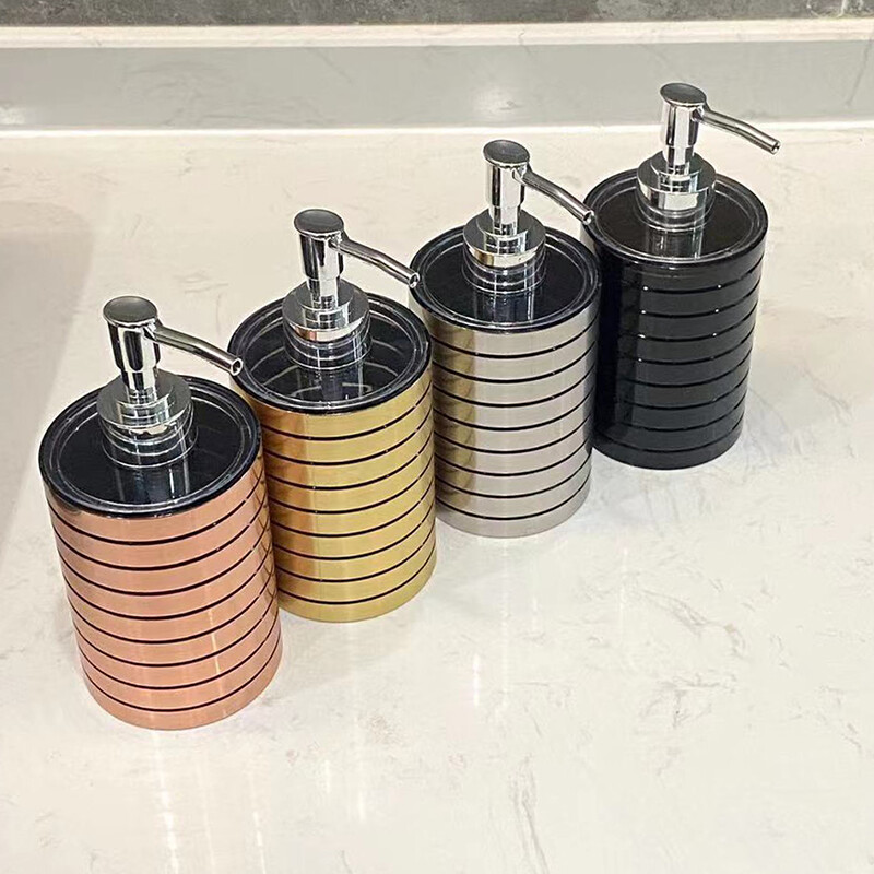 Műanyag folyékony szappanadagoló flakon, rózsa arany kézi szappanadagoló, lotionpalack, fürdőszobai kiegészítők, 340 ml