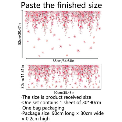 Rózsaszín virágos falmatrica fali matrica ablakmatricák lakberendezési tárgyak baba lány hálószoba virágos falfestménye öntapadó tapéta vinil