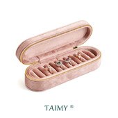 TAIMY Luxus bársony ékszergyűrűs doboz ékszertálca bársony gyűrűk kijelző csomagolás tárolódoboz egyedi logó ékszerszervező