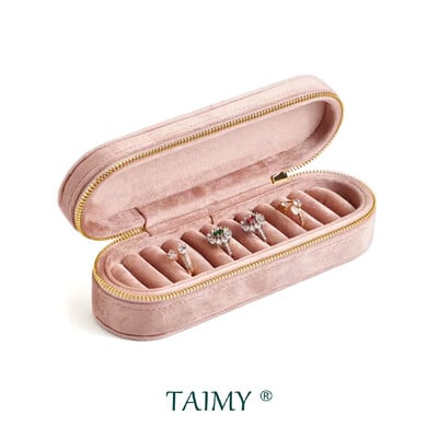 TAIMY Luxury Velvet Δαχτυλίδι Δαχτυλίδι Κοσμήματα Δίσκος Βελούδινων Δαχτυλιδιών Εμφάνιση συσκευασίας Κουτί αποθήκευσης Προσαρμοσμένο λογότυπο Organizer κοσμημάτων