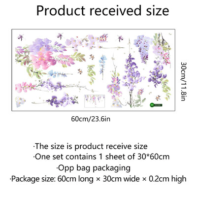 30*60cm Rastlina Kvet Motýľ Dekoratívne Kreatívne Nálepky na Stenu Detská Izba Obývačka Spálňa Kreatívne PVC Nálepky na Stenu