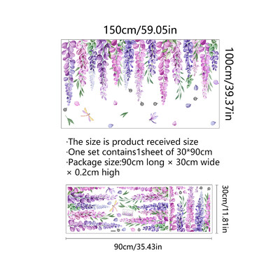 Növény Virág Szőlő Lila Virág Üvegmatrica Nappali ablak téma Dekoratív falimatrica Ablakmatrica Hálószoba szekrények
