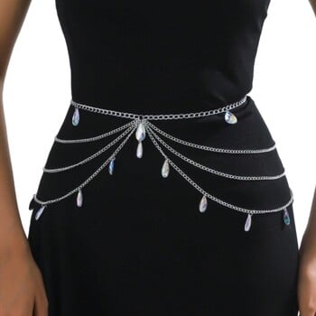 Ζώνη μέσης Y2K Hip Hop Diamante Subculture Body Chain for Stage Club