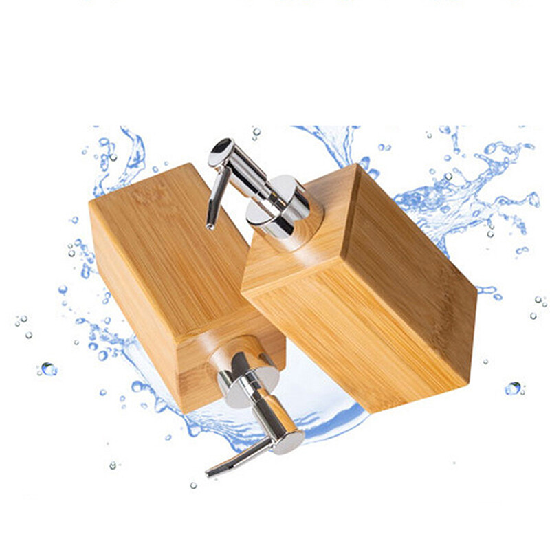 Muilo dozatorius losjonas Šampūno dozatorius buteliuko laikiklis Vonios kambarys Virtuvė Bambuko skystas rankų muilo dozatorius pompa dušo želė buteliukai