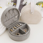 Nešiojama papuošalų dėžutė, flanelė, mini nešiojama miela dėžutė, karoliai, žiedai, auskarai, auskarai, smeigės, papuošalai, papuošalų laikymo dėžutė