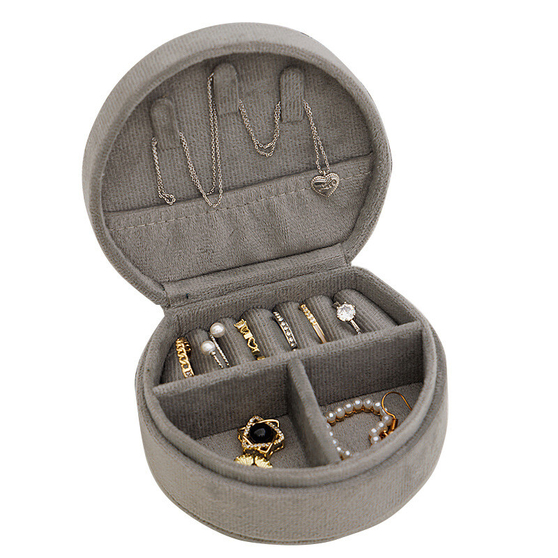 Nešiojama papuošalų dėžutė, flanelė, mini nešiojama miela dėžutė, karoliai, žiedai, auskarai, auskarai, smeigės, papuošalai, papuošalų laikymo dėžutė