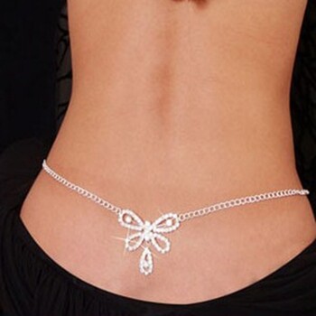 Rhinestone Body Chains Ζώνη Κρυστάλλινες Αλυσίδες Μέσης Καρδιά Κρεμαστό Καλοκαίρι Παραλία Μέση Σώμα Κοσμήματα Φεστιβάλ Ζώνη Κοσμήματα κοιλιά Γυναικεία