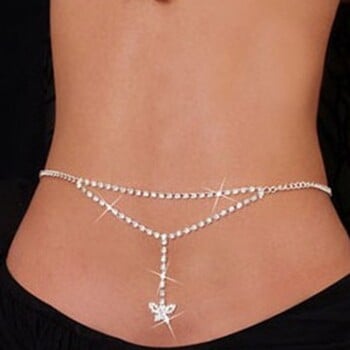 Rhinestone Body Chains Ζώνη Κρυστάλλινες Αλυσίδες Μέσης Καρδιά Κρεμαστό Καλοκαίρι Παραλία Μέση Σώμα Κοσμήματα Φεστιβάλ Ζώνη Κοσμήματα κοιλιά Γυναικεία