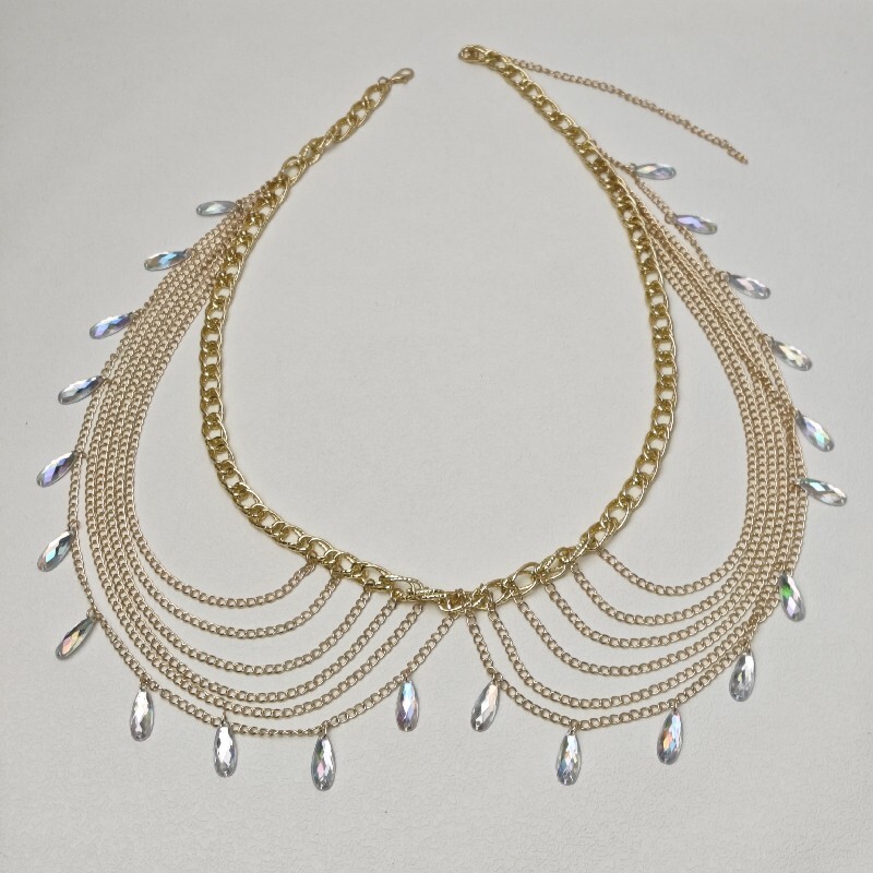 Retro moteriškas mados pilvo žavesys juosmens grandinės pakabukas ilgas kutas petnešėlės pilvo grandinėlės moteriškos kūno aksesuarai Stonefans papuošalai