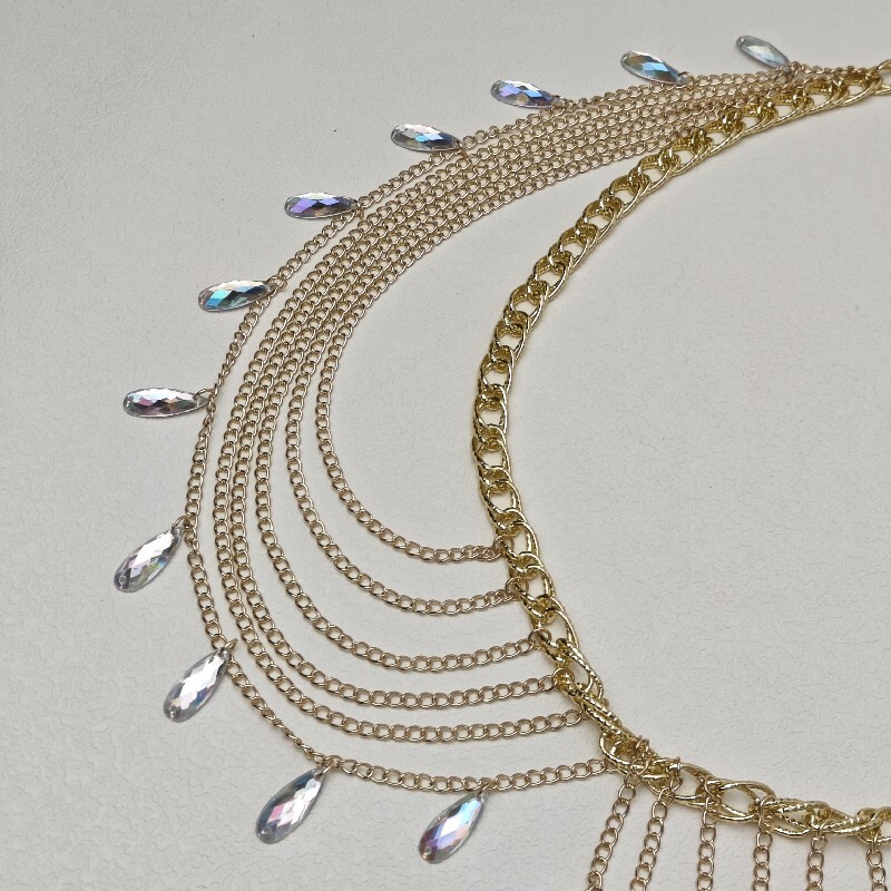 Retro moteriškas mados pilvo žavesys juosmens grandinės pakabukas ilgas kutas petnešėlės pilvo grandinėlės moteriškos kūno aksesuarai Stonefans papuošalai