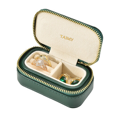 Csúcsminőségű luxus PU bőr mini utazási egyedi logó gyűrű fülbevaló ékszerdoboz ékszerszervező ékszerész ajándék csomagolás