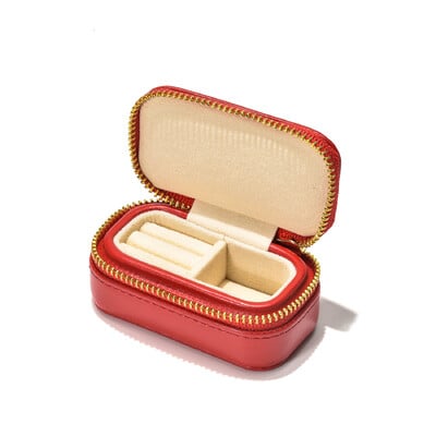 Csúcsminőségű luxus PU bőr mini utazási egyedi logó gyűrű fülbevaló ékszerdoboz ékszerszervező ékszerész ajándék csomagolás