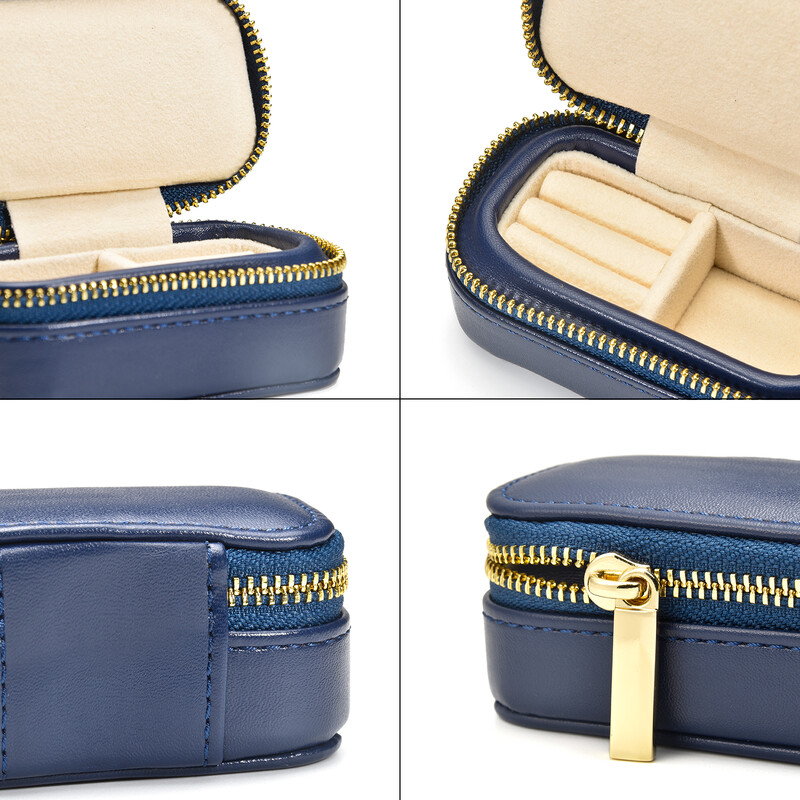 Csúcsminőségű luxus PU bőr mini utazási egyedi logó gyűrű fülbevaló ékszerdoboz ékszerszervező ékszerész ajándék csomagolás