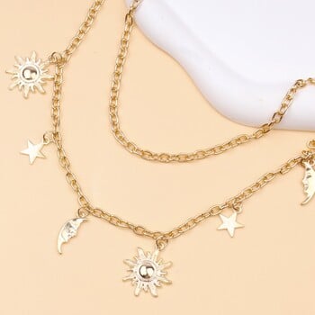 Moon Star Charm Waist Chain, Tassel Metal Link Bely Chain, Jewelry Party Beach Summer Accessories