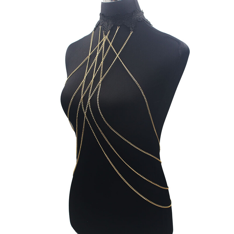Luxusné dlhé strapce, čierna čipka, kvetinová retiazka, dámske duté veľké gotické choker viacvrstvové retiazky, elegantné párty šperky