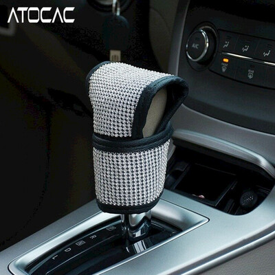 Capac butonului de schimbător de viteze din cristal, mâner de schimbător cu diamante, universal, manual, automat, pârghie de viteze pentru mașină, decorare cu sclipici, parte interioară