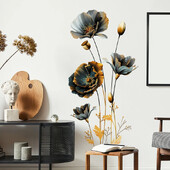 Nagy domborműves virágok fali matricák nappalihoz hálószoba fali dekoráció falmatricák öntapadó 3D háttérképek lakberendezés